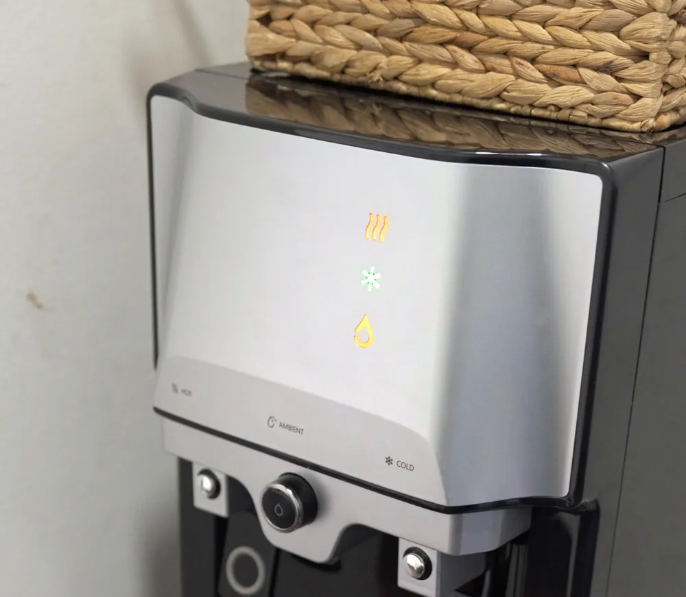 White Acqua Fresca bottleless water cooler installed in an office